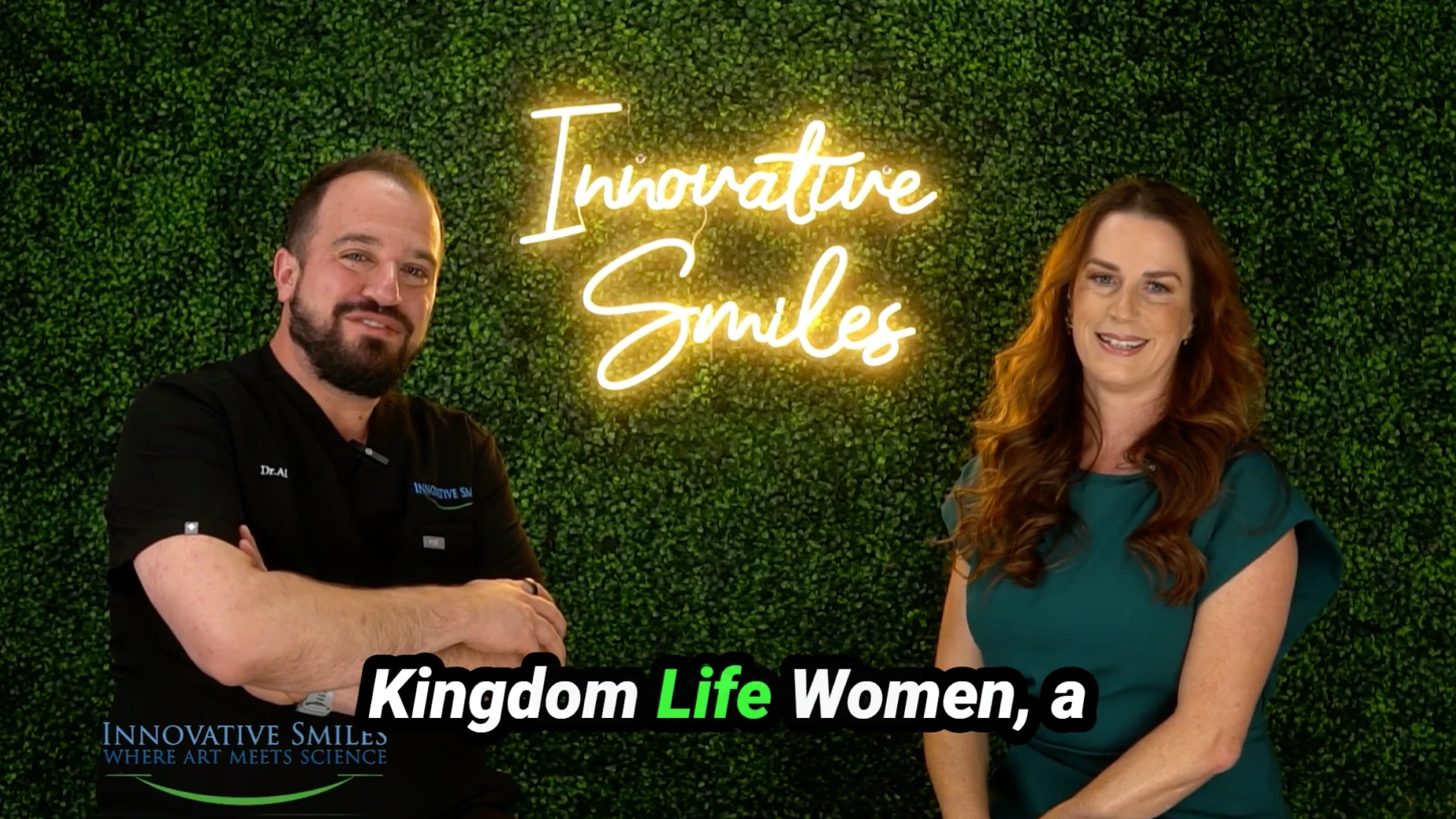 Dr. Al talking with Carrie Hadaway, the founder of Kingdom Life Women, about their partnership to support women in Houston, TX.